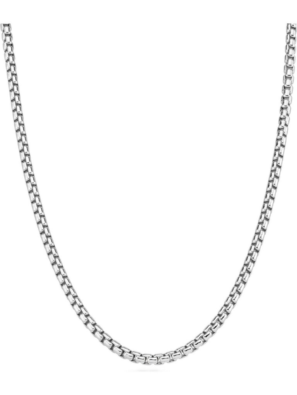 925 Sterling Silver Box Chain Necklace 3.5mm Unisex Jewelry Gift for Him & Her
